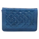 CHANEL Matelasse Boy Chanel Chain Shoulder Wallet Patent Leather CC Auth 197570A-3