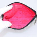 CHANEL Cambon Line Matelasse Pouch Leather Black Silver CC Auth 197572A-15