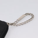 CHANEL Cambon Line Matelasse Pouch Leather Black Silver CC Auth 197572A-7