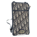 Christian Dior Trotter Canvas 30 Montaigne Diorissimo Bag Navy Gold Auth 197573M-1