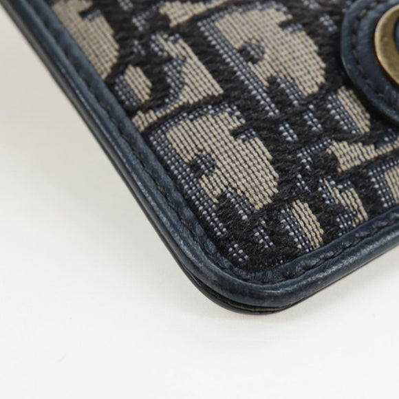 Christian Dior Trotter Canvas 30 Montaigne Diorissimo Bag Navy Gold Auth 197573M