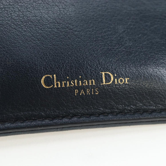 Christian Dior Trotter Canvas 30 Montaigne Diorissimo Bag Navy Gold Auth 197573M