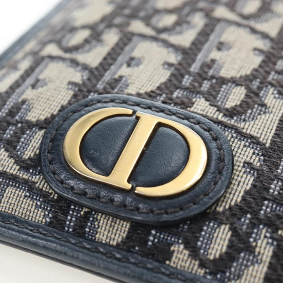 Christian Dior Trotter Canvas 30 Montaigne Diorissimo Bag Navy Gold Auth 197573M