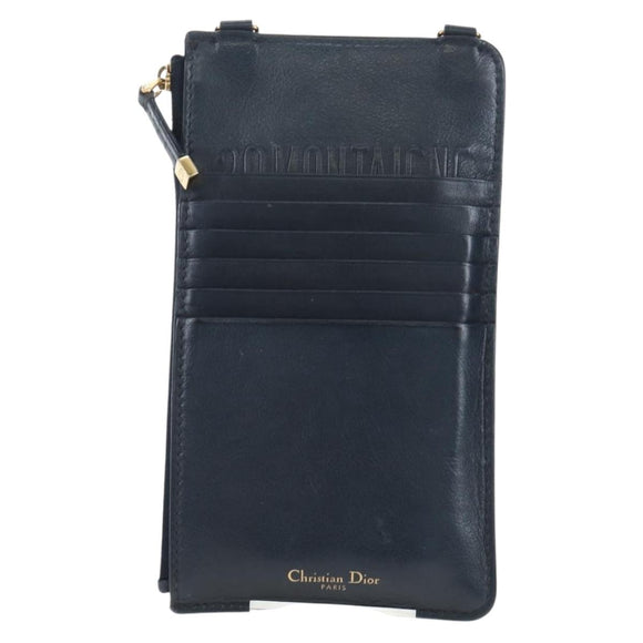 Christian Dior Trotter Canvas 30 Montaigne Diorissimo Bag Navy Gold Auth 197573M
