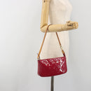LOUIS VUITTON Vernis Pochette Accessoires Rose Andian M91574 Auth 197577A-21