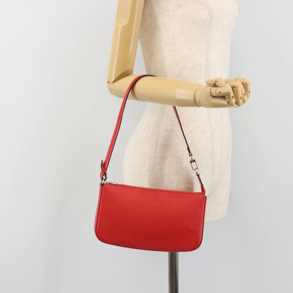 LOUIS VUITTON Epi Pochette Accessoires Pouch Carmine M40776 LV Auth 197580V