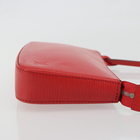 LOUIS VUITTON Epi Pochette Accessoires Pouch Carmine M40776 LV Auth 197580V