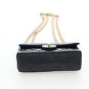 CHANEL Mini Matelasse 12 Success Story Chain Bag Leather Black CC Auth 197581SV-10