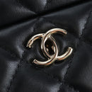 CHANEL Mini Matelasse 12 Success Story Chain Bag Leather Black CC Auth 197581SV-101
