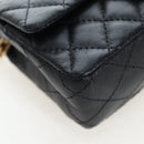 CHANEL Mini Matelasse 12 Success Story Chain Bag Leather Black CC Auth 197581SV-11
