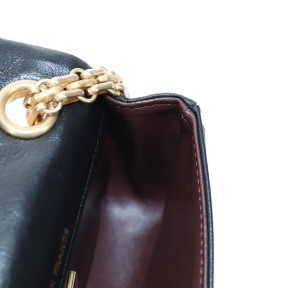 CHANEL Mini Matelasse 12 Success Story Chain Bag Leather Black CC Auth 197581SV