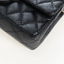 CHANEL Mini Matelasse 12 Success Story Chain Bag Leather Black CC Auth 197581SV-21