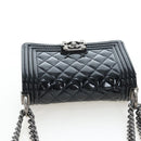 CHANEL Mini Matelasse 12 Success Story Chain Bag Leather Black CC Auth 197581SV-29
