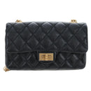 CHANEL Mini Matelasse 12 Success Story Chain Bag Leather Black CC Auth 197581SV-3