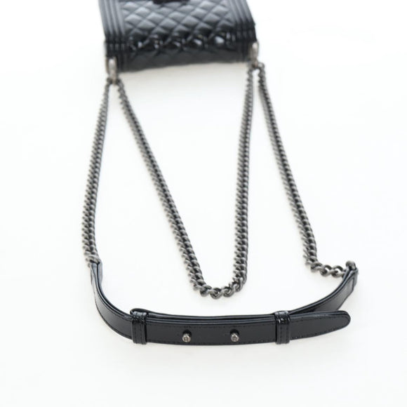 CHANEL Mini Matelasse 12 Success Story Chain Bag Leather Black CC Auth 197581SV
