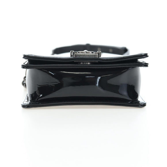 CHANEL Mini Matelasse 12 Success Story Chain Bag Leather Black CC Auth 197581SV