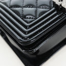 CHANEL Mini Matelasse 12 Success Story Chain Bag Leather Black CC Auth 197581SV-34