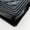 CHANEL Mini Matelasse 12 Success Story Chain Bag Leather Black CC Auth 197581SV-37