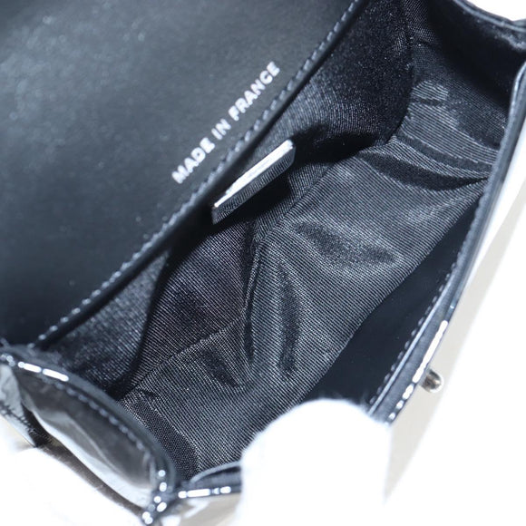 CHANEL Mini Matelasse 12 Success Story Chain Bag Leather Black CC Auth 197581SV
