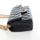 CHANEL Mini Matelasse 12 Success Story Chain Bag Leather Black CC Auth 197581SV-5