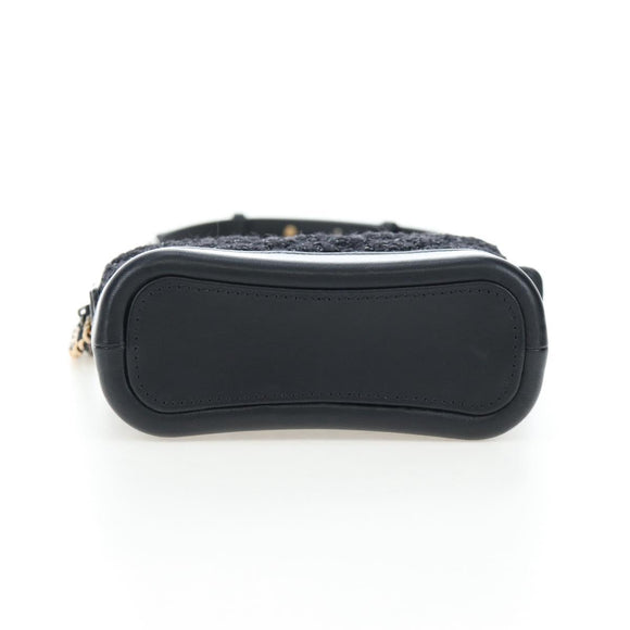 CHANEL Mini Matelasse 12 Success Story Chain Bag Leather Black CC Auth 197581SV