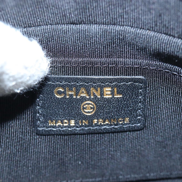 CHANEL Mini Matelasse 12 Success Story Chain Bag Leather Black CC Auth 197581SV