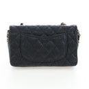 CHANEL Mini Matelasse 12 Success Story Chain Bag Leather Black CC Auth 197581SV-69