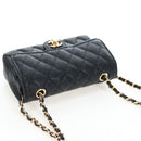 CHANEL Mini Matelasse 12 Success Story Chain Bag Leather Black CC Auth 197581SV-72