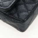 CHANEL Mini Matelasse 12 Success Story Chain Bag Leather Black CC Auth 197581SV-78