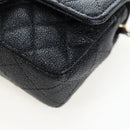 CHANEL Mini Matelasse 12 Success Story Chain Bag Leather Black CC Auth 197581SV-79