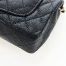 CHANEL Mini Matelasse 12 Success Story Chain Bag Leather Black CC Auth 197581SV-81