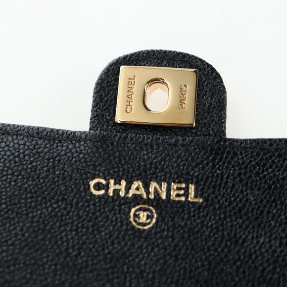 CHANEL Mini Matelasse 12 Success Story Chain Bag Leather Black CC Auth 197581SV