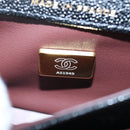 CHANEL Mini Matelasse 12 Success Story Chain Bag Leather Black CC Auth 197581SV-89