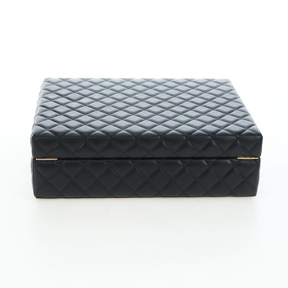 CHANEL Mini Matelasse 12 Success Story Chain Bag Leather Black CC Auth 197581SV