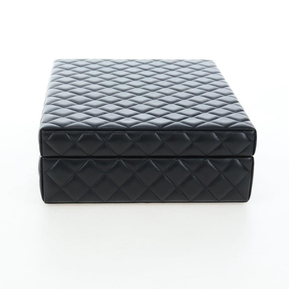 CHANEL Mini Matelasse 12 Success Story Chain Bag Leather Black CC Auth 197581SV