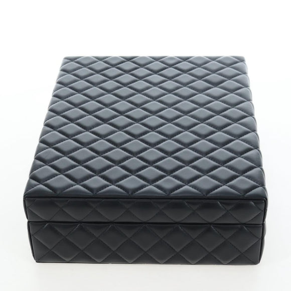 CHANEL Mini Matelasse 12 Success Story Chain Bag Leather Black CC Auth 197581SV