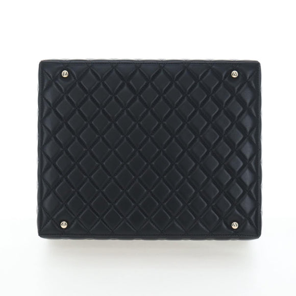 CHANEL Mini Matelasse 12 Success Story Chain Bag Leather Black CC Auth 197581SV