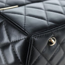 CHANEL Mini Matelasse 12 Success Story Chain Bag Leather Black CC Auth 197581SV-98
