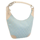 GUCCI GG Canvas Hand Bag Baby Blue Gold 001 4153 Auth 197600-1