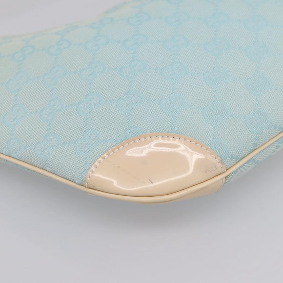 GUCCI GG Canvas Hand Bag Baby Blue Gold 001 4153 Auth 197600