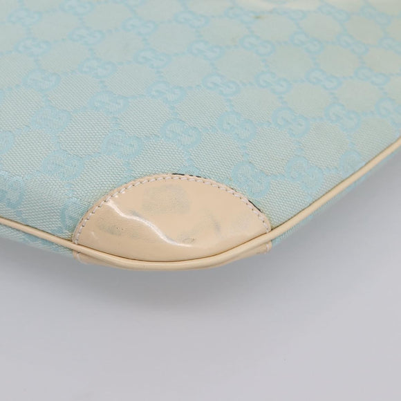 GUCCI GG Canvas Hand Bag Baby Blue Gold 001 4153 Auth 197600