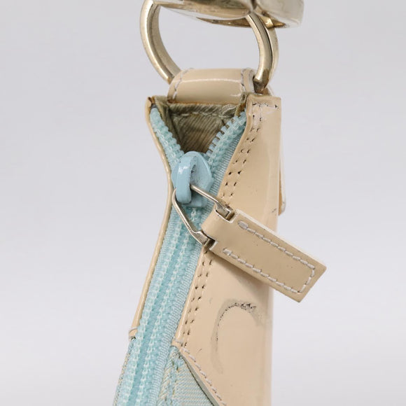 GUCCI GG Canvas Hand Bag Baby Blue Gold 001 4153 Auth 197600