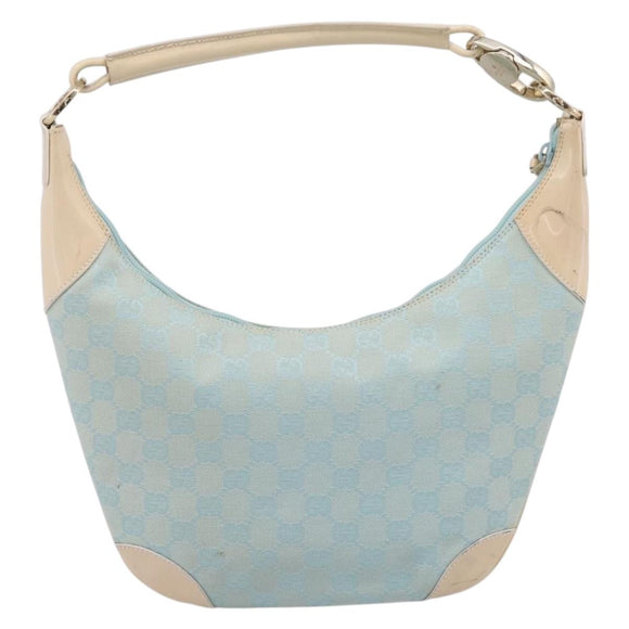 GUCCI GG Canvas Hand Bag Baby Blue Gold 001 4153 Auth 197600