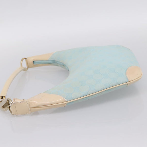 GUCCI GG Canvas Hand Bag Baby Blue Gold 001 4153 Auth 197600