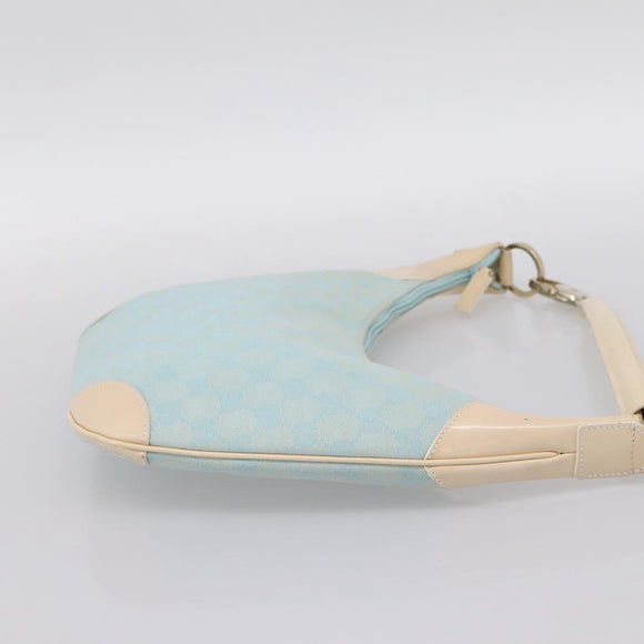 GUCCI GG Canvas Hand Bag Baby Blue Gold 001 4153 Auth 197600