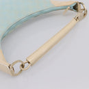 GUCCI GG Canvas Hand Bag Baby Blue Gold 001 4153 Auth 197600-7