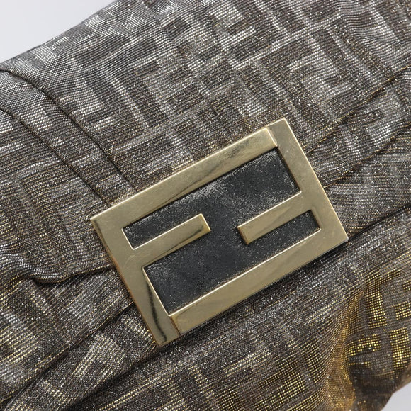 FENDI Zucca Canvas Shoulder Bag Gold Auth 197602V