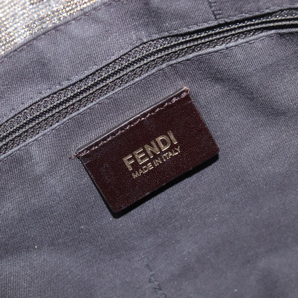 FENDI Zucca Canvas Shoulder Bag Gold Auth 197602V