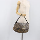 FENDI Zucca Canvas Shoulder Bag Gold Auth 197602V-24