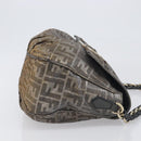 FENDI Zucca Canvas Shoulder Bag Gold Auth 197602V-3